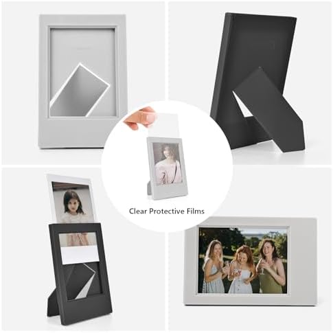 2x3 Photo Frames for Instax Mini EVO 13 12 Liplay SE Link 3 Camera Film, 3-inch Small Picture Frame for Mini 11 40 41 90 99 7+ Photo with Clear Protective Film (8-Packs Balck&Grey) - Image 6