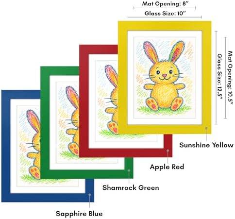 Americanflat 8.5x11 Changeable Kids Art Frame 4-Pack - Primary Colors - Image 3