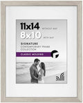 Americanflat 11x14 Picture Frame with Shatter-Resistant Glass - Use as 8x10 Frame with Mat or Display 11x14 Photo Without Mat - Signature Collection - Picture Frames for Wall Display - Driftwood by Americanflat