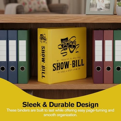 2 Pack of Show-Bill D-Ring Binder for Broadway & Theatre Showbills – Display Binder with 25 Sheet Protectors, Holds & Organizes Stage Collections, Fits 5.5” x 8.5” (Yellow) - Image 6