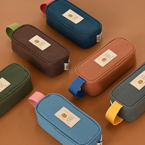 Monolike Unmatched Friends Butter Pencil Case, Orange - Structured Square Desk Organizer, Large Capacity Aesthetic Stationery Pouch & Makeup Brush Bag - Image 6