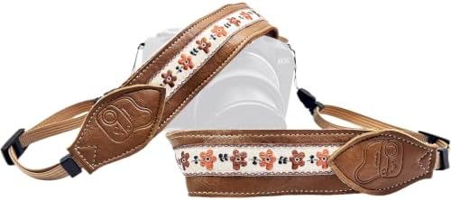 Leather Camera Strap, Quick Release Camera Neck Strap for All Cameras, Retro Jacquard Camera Straps for Photographers by Unknown