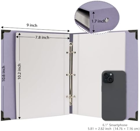 Vienrose 3-Ring Self-Adhesive Photo Album 12x12 In, 40 Pages, Purple - Image 6