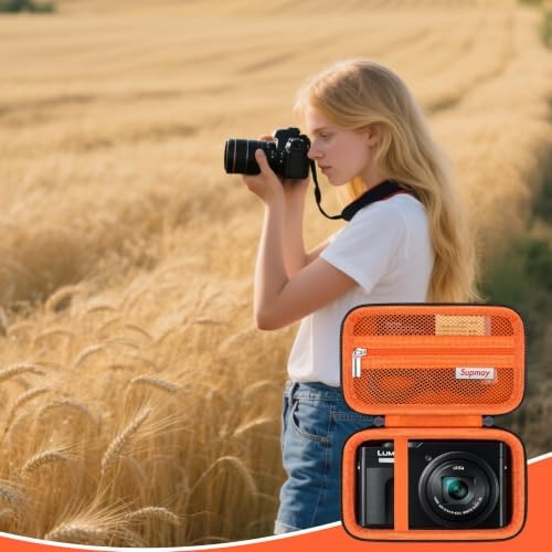 Camera Case for Panasonic LUMIX ZS99 / ZS300 Digital Camera, Orange - Image 7