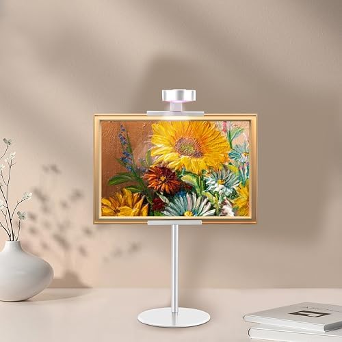 Adjustable Desktop Photo Frame Stand with Magnetic Wall Painting Light, Holds Picture Frames up to 18 Inch,with Rechargeable Battery,Metal Vertical Stand with 3 Color Temperature & 13RGB Poster Lights, for Displaying Picture Frames, Artworks (1Pack, Si... - Image 4