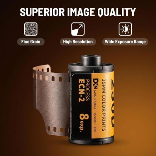 35mm Color Print Film Professional Wide Exposure Range ECN 2 Process Colour Print Camera Film for 135 Camera, 8 Sheet, 200-250, 1.9 x 1.1 in - Image 6