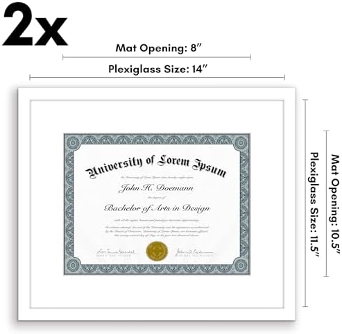 Americanflat 11.5x14 Picture Frame 2-Pack - Matted to 8.5x11 - White - Image 2