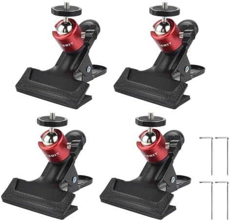 UTEBIT 4 Pack Camera Clamp Mount Tripod Camera Clip, Black & Red by UTEBIT