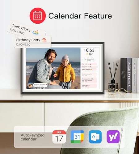 BIGASUO Digital Picture Frame Frameo 15.6" WiFi Electronic Photo Frames Large with 64GB Memory 1920x1080 IPS FHD Touch Screen Share Moments Instantly Anywhere Photo Gifts for Parents and Grandparents - Image 6