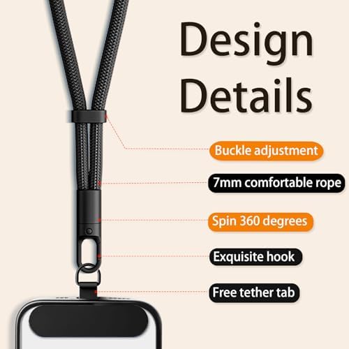 Phone Strap, 2 Pack Wrist Lanyard for iPhone Case Camera, Anti Theft Phone Wristlet, Camera Strap Lanyard with 360° Rotating Hook, Phone Charm Chain Wristlet for Travel - Image 2