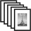 upsimples 9x12 Picture Frame, Gallery Wall Frames Set of 5, Black by upsimples