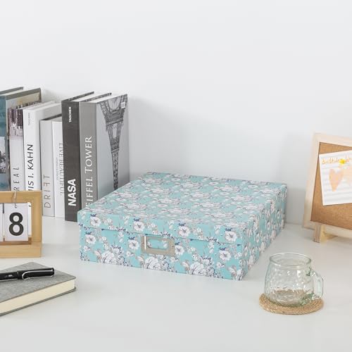 Soul & Lane - Floral Photo Storage Box, 14.8x13x3.7 In, Blue Cottage - Image 3
