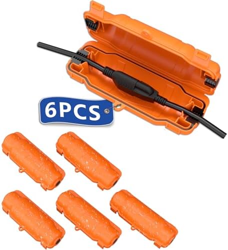 6 Pack Outdoor Extension Cord Safety Cover, Waterproof, Orange by Unknown