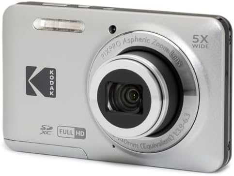 KODAK PIXPRO FZ55-GRY 16MP CMOS Sensor Digital Camera 5X Optical Zoom 28mm Wide Angle 1080P Full HD Video 2.7" LCD Vlogging Camera, Gray by Unknown