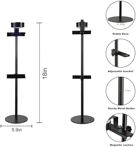 Adjustable Desktop Photo Frame Stand with Magnetic Wall Painting Light, Holds Picture Frames up to 18 Inch,with Rechargeable Battery,Metal Vertical Stand with 3 Color Temperature & 13RGB Poster Lights, for Displaying Picture Frames, Artworks (1 Pack, B... - Image 4
