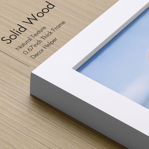 Vittanly 5x7 Picture Frame Made of Solid Wood for Wall or Tabletop, White - Image 3