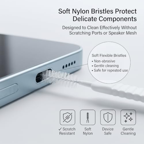 Charging Port Cleaning Kit, Cell Phone Cleaning Kit - 13PCs Phone Charging Port Cleaner - USB C Ports Cleaner Tool - Mini Brushes Cleaners for Speaker, Receiver, Earbuds & Smartphones - Image 6