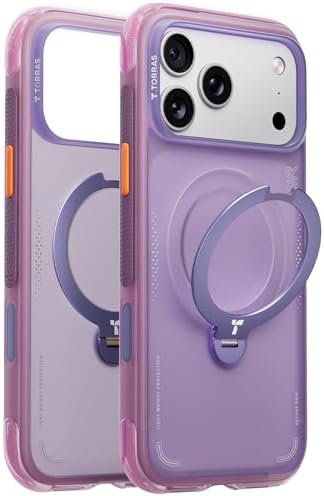 TORRAS Ostand Q3 Air for iPhone 17 Pro Max Case with 360 Magnetic Stand, Fit for MagSafe, Mil-Grade Drop Tested, Camera Control Button, Shockproof Phone Case for iPhone 17 Pro Max 6.9", Aurora Purple by Unknown