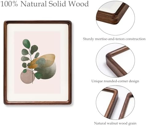 Recuerdos 8x10 Walnut Picture Frame, Matted to 6x8 with HD Plexiglass - Image 4