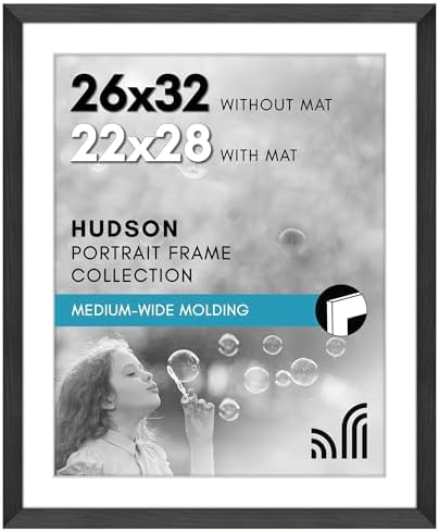 Americanflat 26x32 Poster Frame - Matted to 22x28 - Black by Americanflat