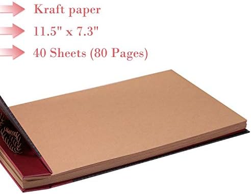 Our Adventure Book Handcrafted 11.92 x 7.62" Leather-Bound Scrapbook with 80 Pages, Embossed Lettering, Inspired by 'Up', Ideal for Photos, Weddings&Travel Memories Gift Box Included (Handmade Book) - Image 7