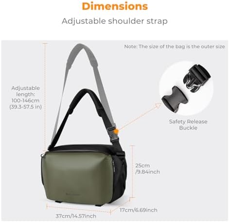 K&F CONCEPT Large Camera Sling Bag, Everyday Shoulder Bag - Image 6