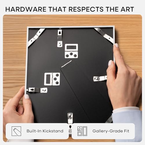 Homeforia A4 White Picture Frame, High-End Metal, A5 Mat, Glass - Image 6