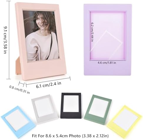 2x3 Photo Frames for Instax Mini EVO 13 12 Liplay SE Link 3 Camera Film, 3-inch Small Picture Frame for Mini 11 40 41 90 99 7+ Photo with Clear Protective Film (7-Packs Multicolour) - Image 3
