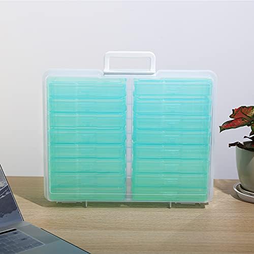 4" x 6" Photo Storage Case with Handle, 16 Inner Photo Organizer Keeper, Extra Large Storage Picture Boxes, Seed Storage, Transparent Craft Keeper (Green) - Image 5