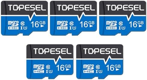 TOPESEL 16GB Micro SD Card 5 Pack Memory Cards with Adapter SDHC UHS-I Flash Memory Card Micro TF Card for Smartphone, Camera, Dash Cam(5Pack 16GB) by TOPESEL