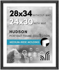 Americanflat 28x34 Poster Frame - Matted to 24x30 - Black by Americanflat
