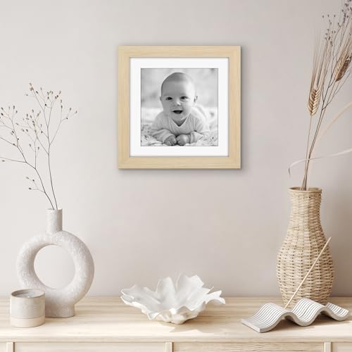 Americanflat 10x10 Picture Frame - Matted to 8x8 - Natural Oak - Image 6