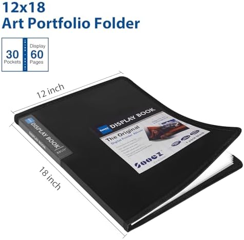Sooez Art Portfolios 12x18, Portfolio Folder with 30 Pockets & Black Inner - Image 6
