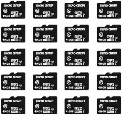 Micro Center 16GB Class 10 MicroSDHC Flash Memory Card with Adapter, 20Pack by MICROCENTER