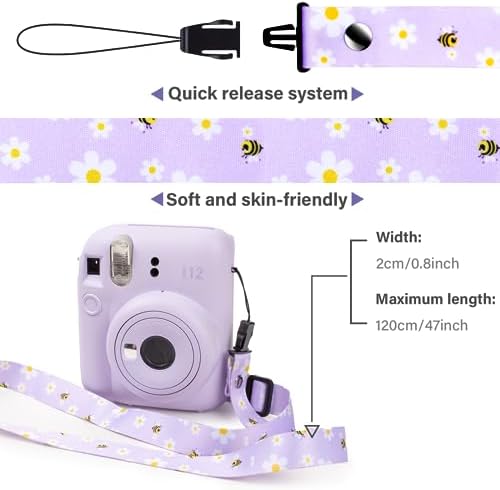 VOVMOEYA Camera Strap,Cute Camera Lanyard Neck Strap,iPad Strap,Cute Camera Strap for Fujifilm mini Camera Kodak Smile + Smile plus,purple - Image 2