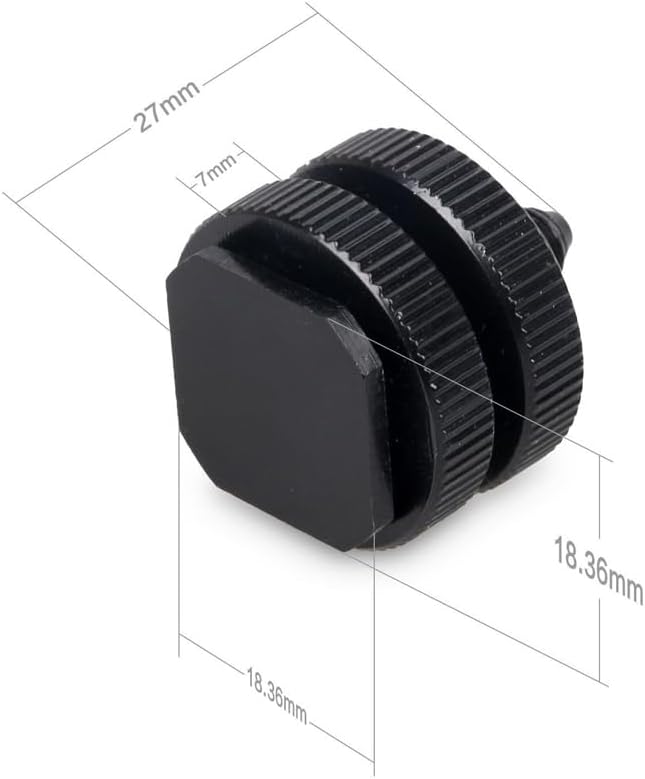 Hot Shoe Adapter 1/4 Inch Camera Hot Shoe Mount Adapter Tripod Screw for DSLR Camera Rig Cold Hotshoe Screw Accessory Attachment for Camera Flash Shoe to 1/4"-20 Male Post Adapter with Locking Disk - Image 7