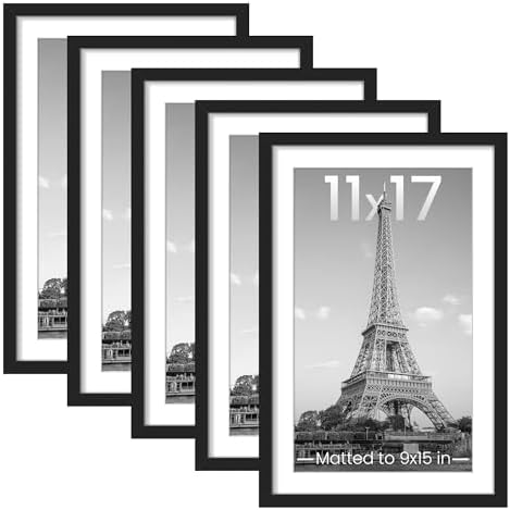 upsimples 11x17 Picture Frame, Gallery Wall Frames Set of 5, Black by upsimples