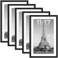 upsimples 11x17 Picture Frame, Gallery Wall Frames Set of 5, Black by upsimples