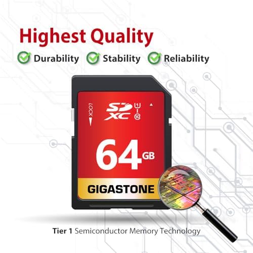 GIGASTONE 64GB SD Card 2-Pack UHS-I U1 Class 10 SDXC Memory Card High Speed, Speed Up to 100MB/s, Full HD Video Olympus Digital Camera with 2 mini Cases - Image 7