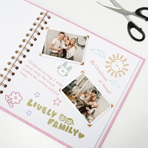 8x8 Inch Scrapbook DIY Photo Album, 20 Sheets (40 Pages), Pink - Image 4