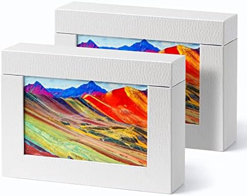 5x7 Photo Storage Boxes, Small Photo Storage Box Archival For Couple Photos, Postcards Box, Cardboard Photo Case For Pictures (2 Pack) by Aiuonenian