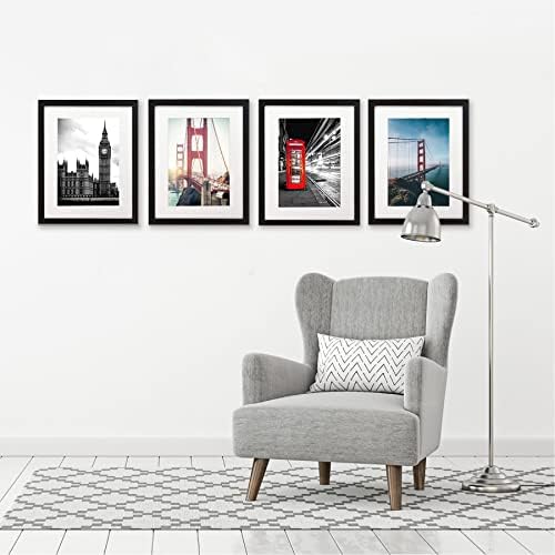Americanflat 11x14 Picture Frame 4-Pack - Matted to 8x10 - Black - Image 4