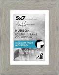 Americanflat 5x7 Picture Frame - Matted to 4x6 - Grey Wood by Americanflat