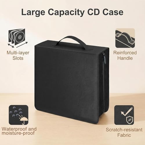 CD DVD Storage Binder with Handles, PU Leather Corver, 2 Pack - Image 3