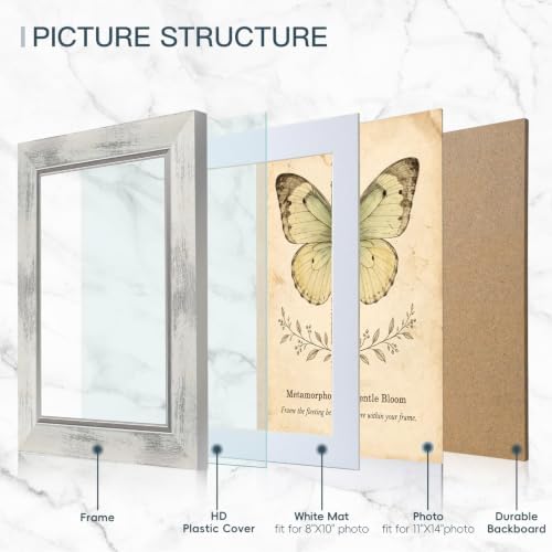 XUANLUO 1 pcs 11x14 Picture Frame with White Color,Rustic Retro Photo Frame - Image 5