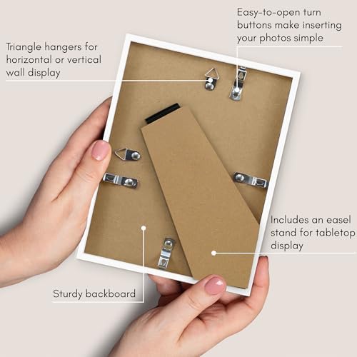 Americanflat 6x8 Picture Frame - Matted to 3x5 - Slim Molding - White - Image 6