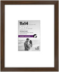 Americanflat 11x14 Picture Frame - Matted to 5x7 - Engineered Wood - Walnut by Americanflat