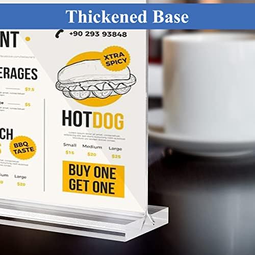 Arrobust Acrylic Sign Holder 8.5x11 Inches 6 Pack Horizontal, T -Shaped Double Sided Clear Paper Frames, PlasticTable Menu Display Holder, Document Flyer Table Stand for Office, Store, Restaurant - Image 6