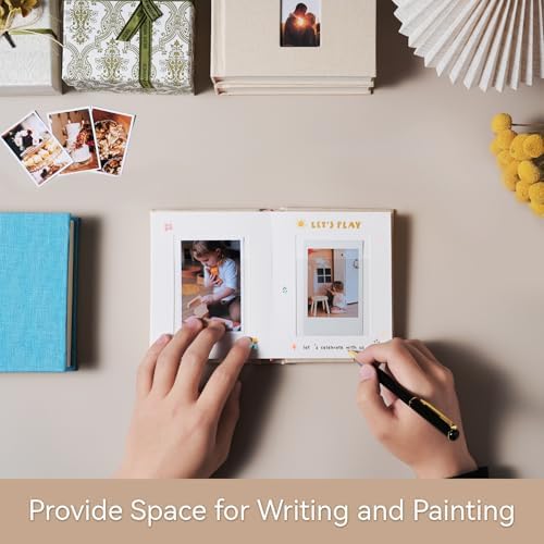 Instax Mini Photo Album with Writing Space, Linen Cover, Pink - Image 4