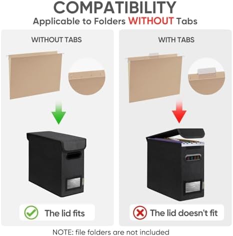 BALEINE File Organizer Box with Lid, Collapsible Hanging File Storage Box - Image 2